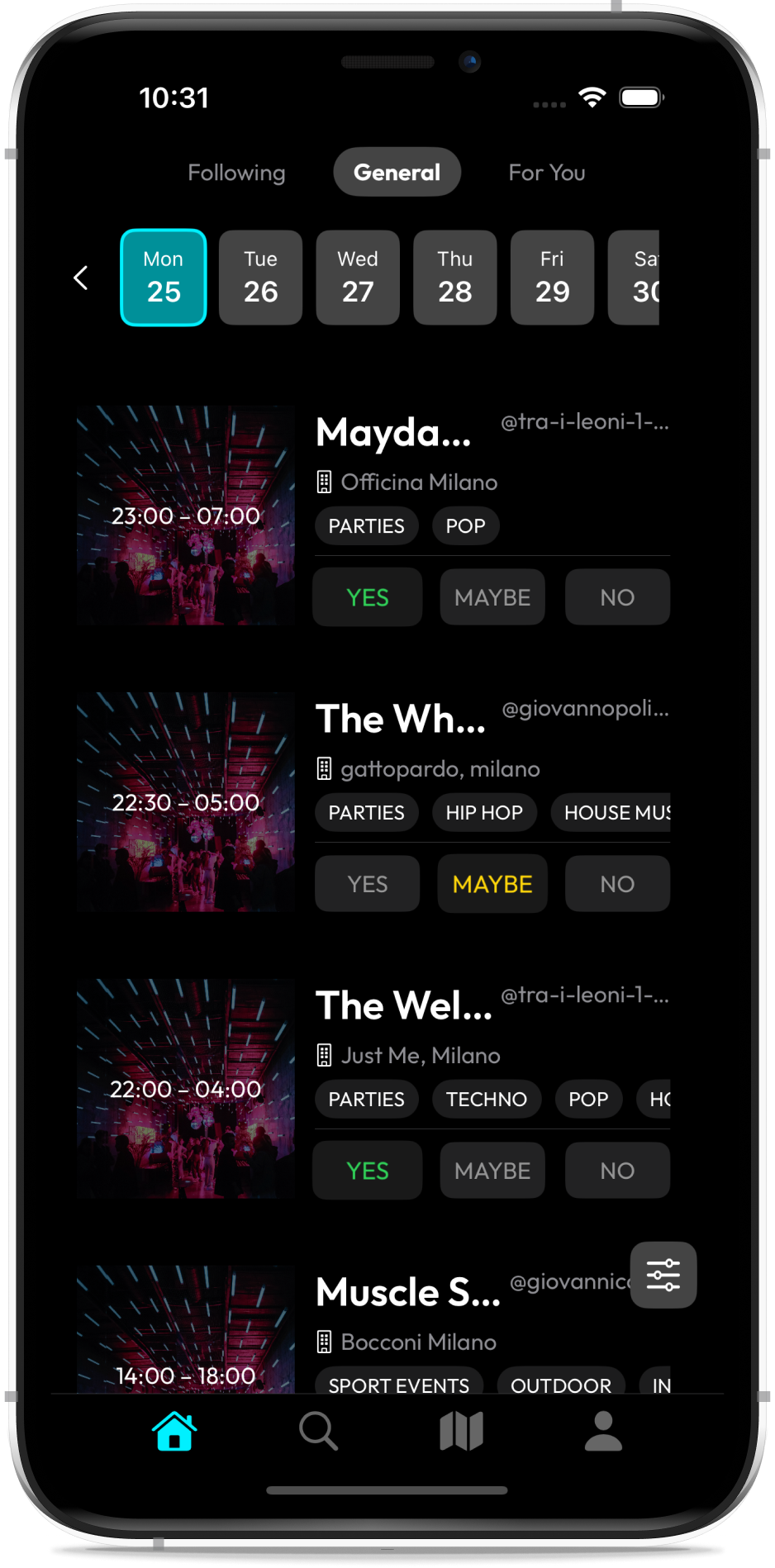 The Grid app screenshot
